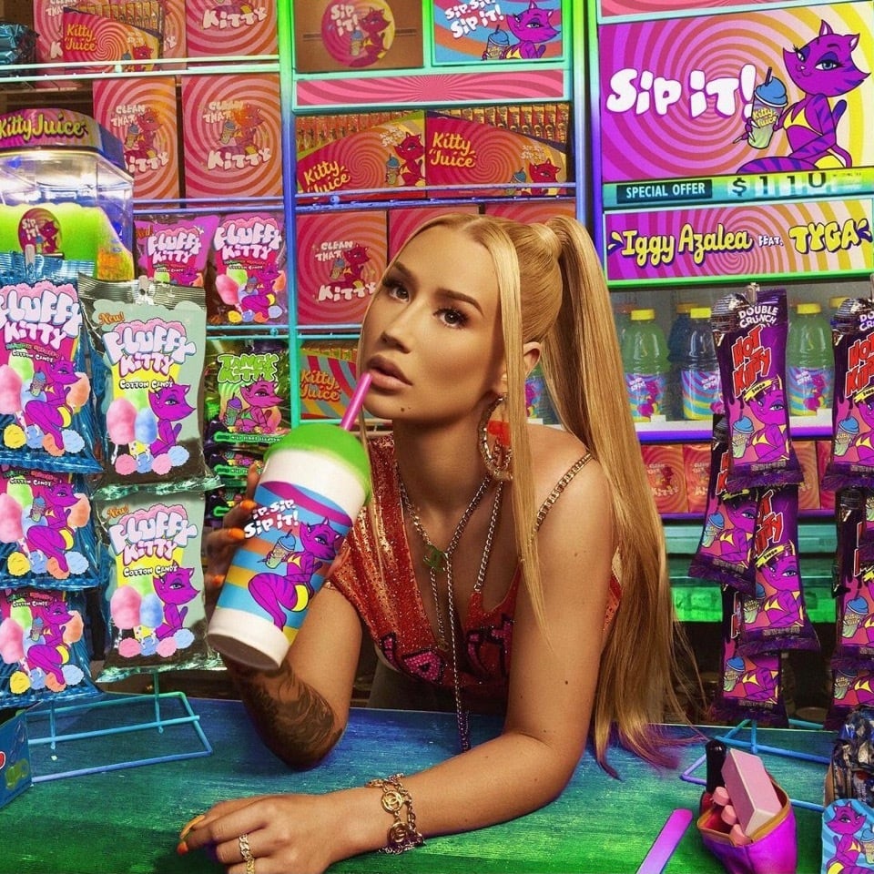 IGGY AZALEA “BLACK SIP IT TEE” イギーアゼリア ラッパー ヒップ