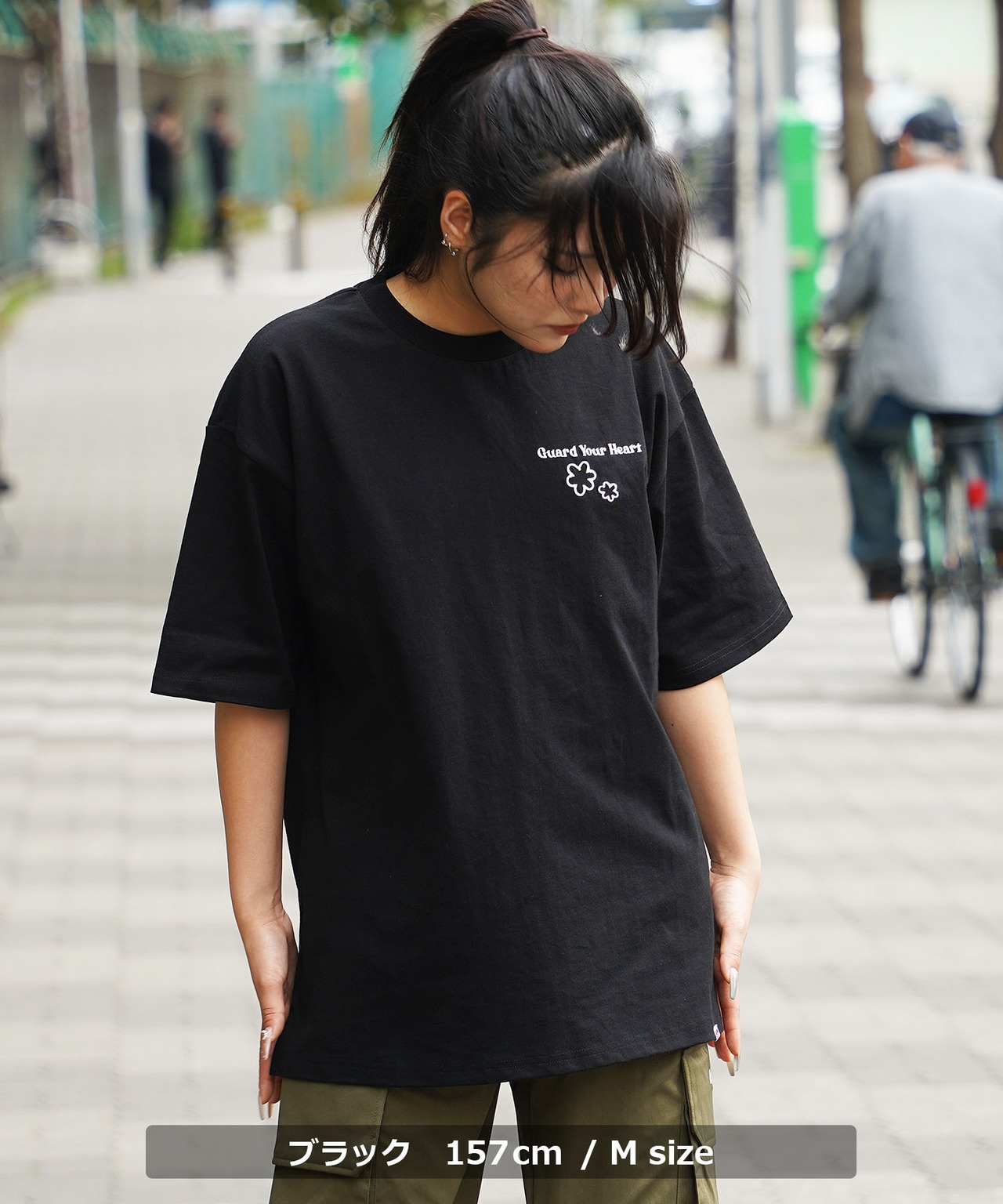 ◆アウトライン ハートロゴ Tシャツ◆gt-6092-242