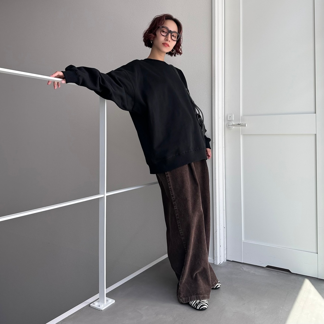 USコットンBIGスウェットPO/ブラック