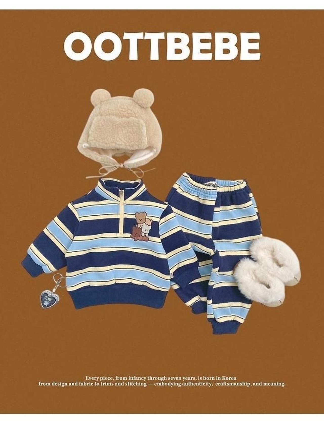 韓国子供服 / 26winter / oottbebe / くまのお友達上下セット / ベビー&キッズ / 冬服 *XS~XL*