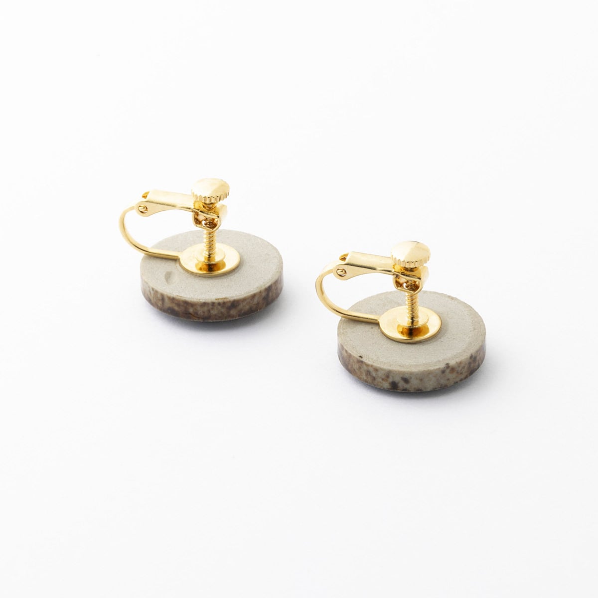 美濃焼陶器 三日月 ピアス / イヤリング｜藍（あい）×ゴールド