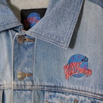 90s PLANET HOLLOWOOD デニムジャケット 刺繍ロゴ ブルー