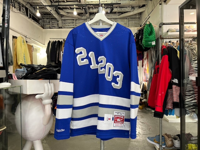 Supreme × WTAPS × MITCHELL＆NESS HOCKEY JERSEY BLUE MEDIUM 35344