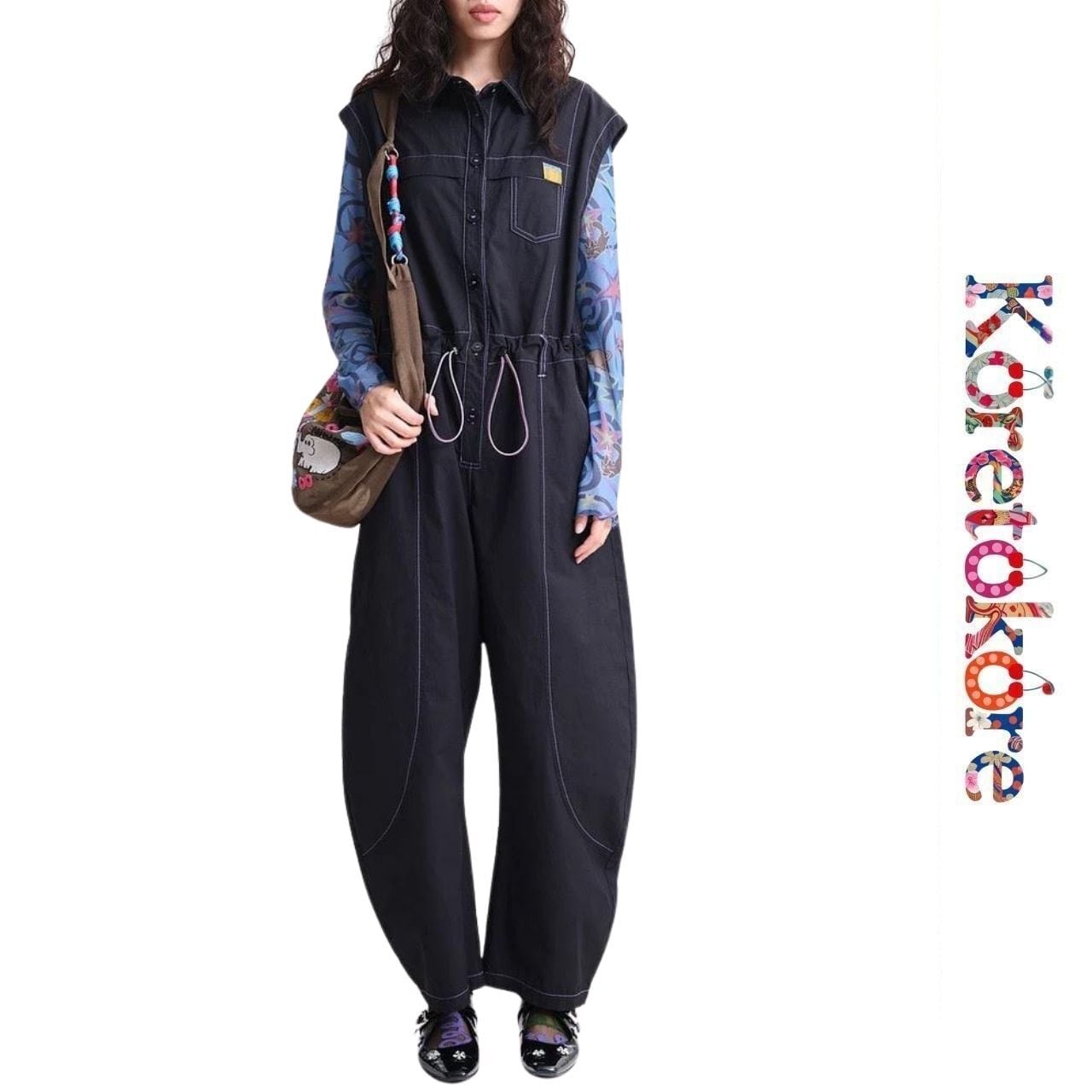 Minimal Drawstring Jumpsuit A1140