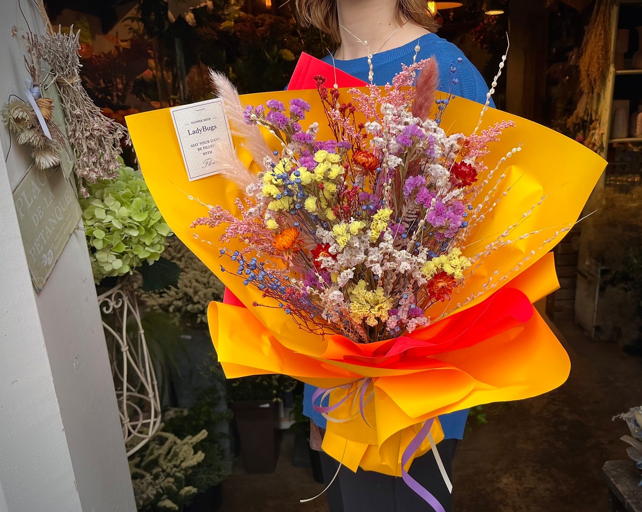 ং オーダーメイド ং Dryflower colorful bouquet Mサイズ