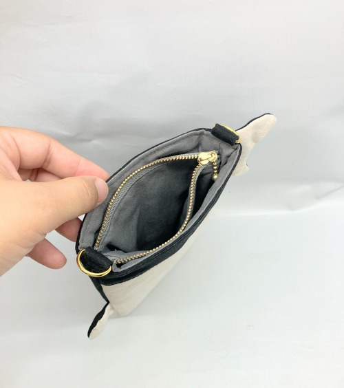 【ショルダーベルトなし】スマホポシェット　ミニショルダー　シャチ｜とりさん工房ーかわいいハンドメイドポーチ