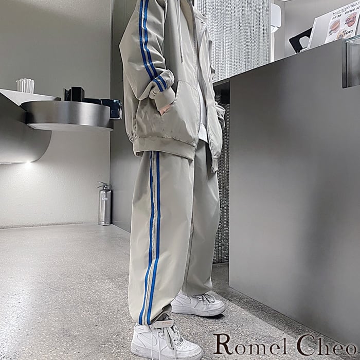 セットアップ ジャージ トラックジャケット ラインパンツ b5210 RomelCheo】 二本ライン ジャージセット トラックジャケット