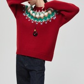 フェアアイルジャカードクリスマスニット H0046