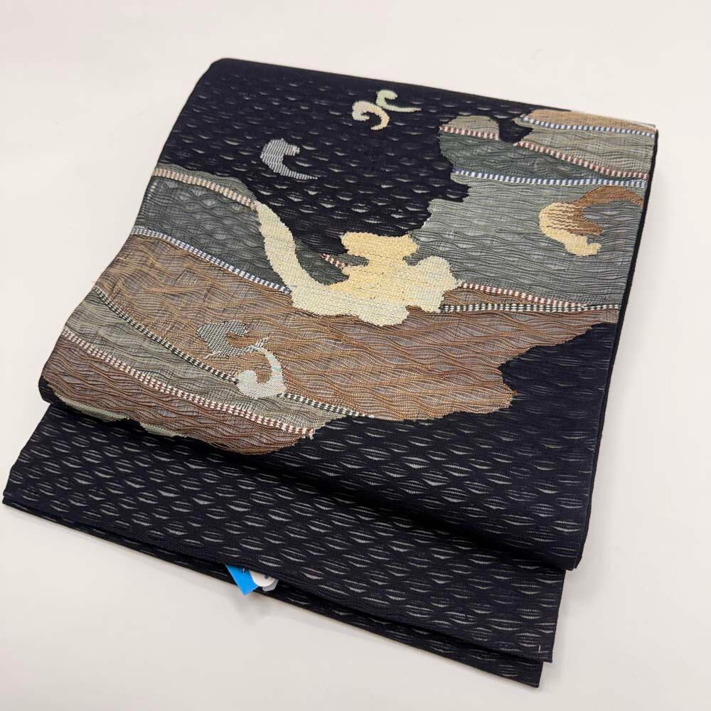 洒落袋帯 しゃれ袋帯 すくい織り ポイント柄 小紋 色無地 紬 451cm