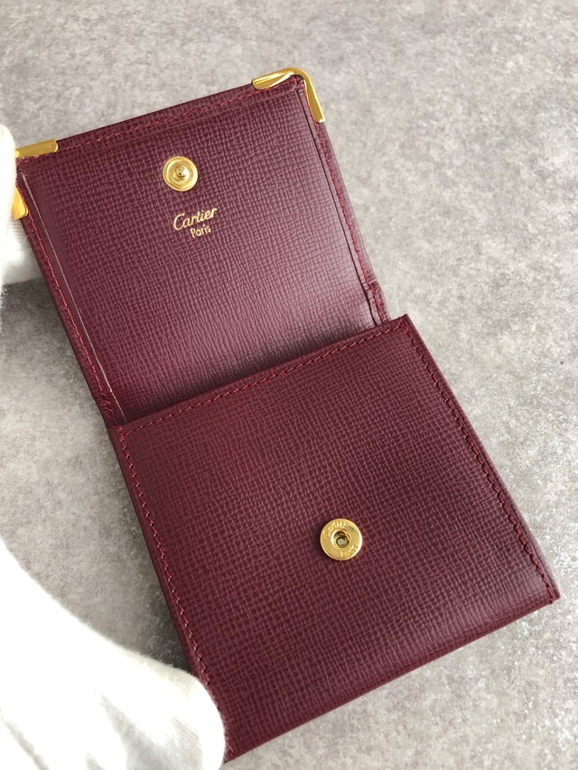 Cartier カルティエ マストライン 財布 ボルドー レザー コインケース vintage ヴィンテージ オールド 7pxaxi