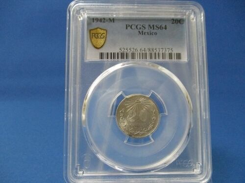 メキシコ 20センタボ銀貨☆1942年／未使用／鷲の紋章／アンティークコイン／ メキシコ 20センタボ銀貨☆1942年／未使用／鷲の紋章