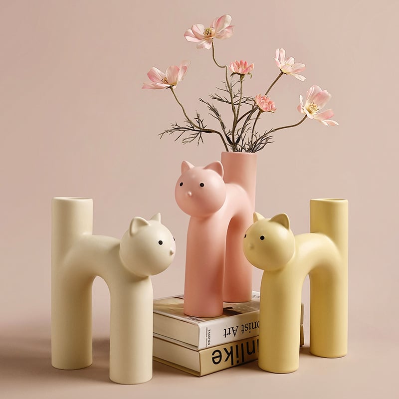 かわいい 猫の花瓶 韓国系 ホームインテリア | Russel 海外インテリア