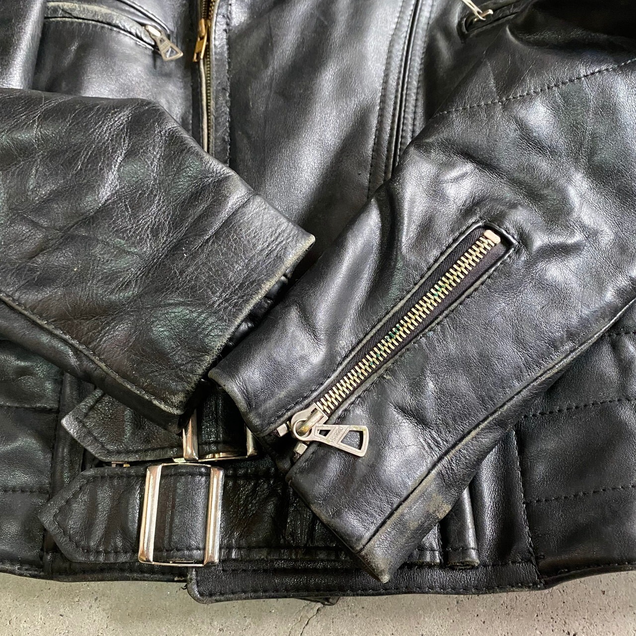 70年代 HARRO ユーロ ビンテージ ダブルライダースジャケット レザー 