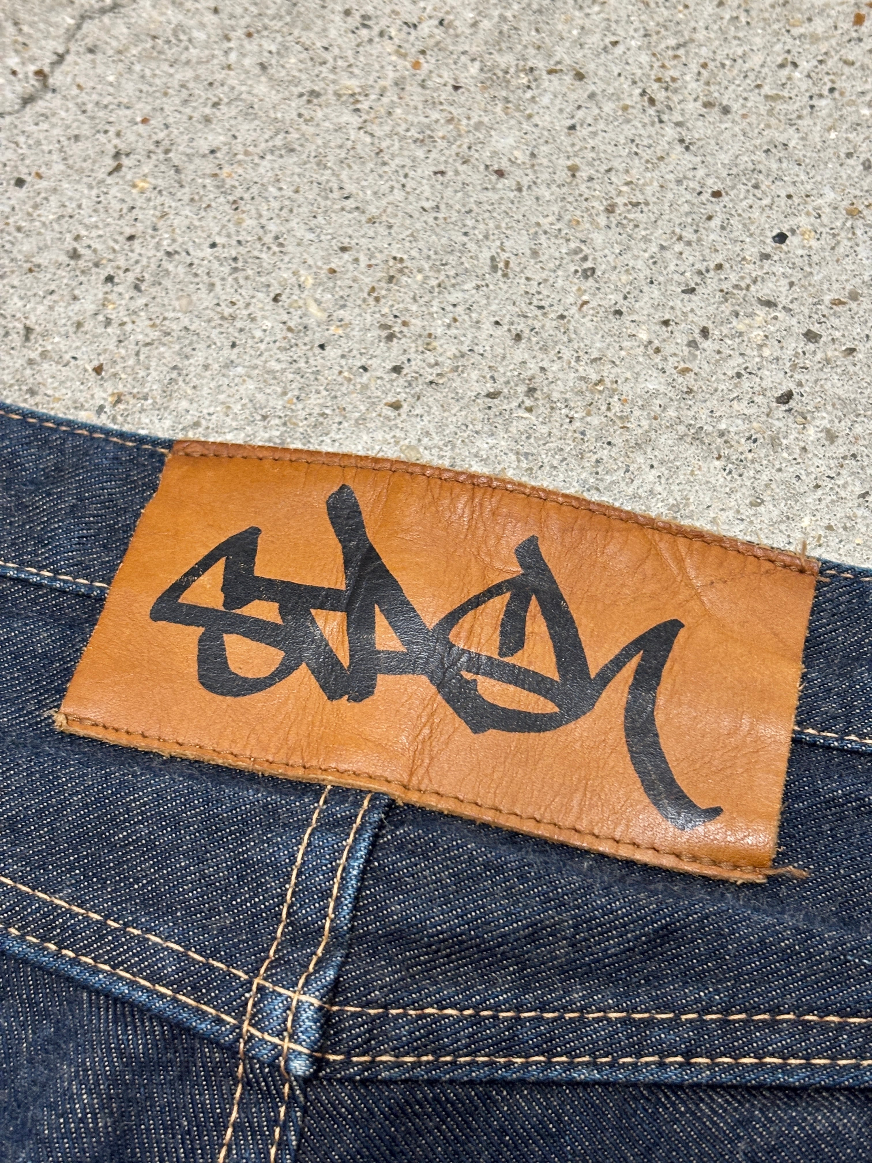 00s A BATHING APE × STASH/Denim pants/S/デニムパンツ/刺繍ロゴ