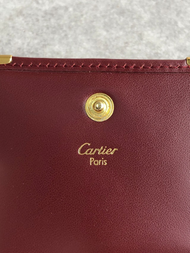 Cartier カルティエ マストライン 財布 ボルドー レザー コインケース vintage ヴィンテージ オールド g5mfrx