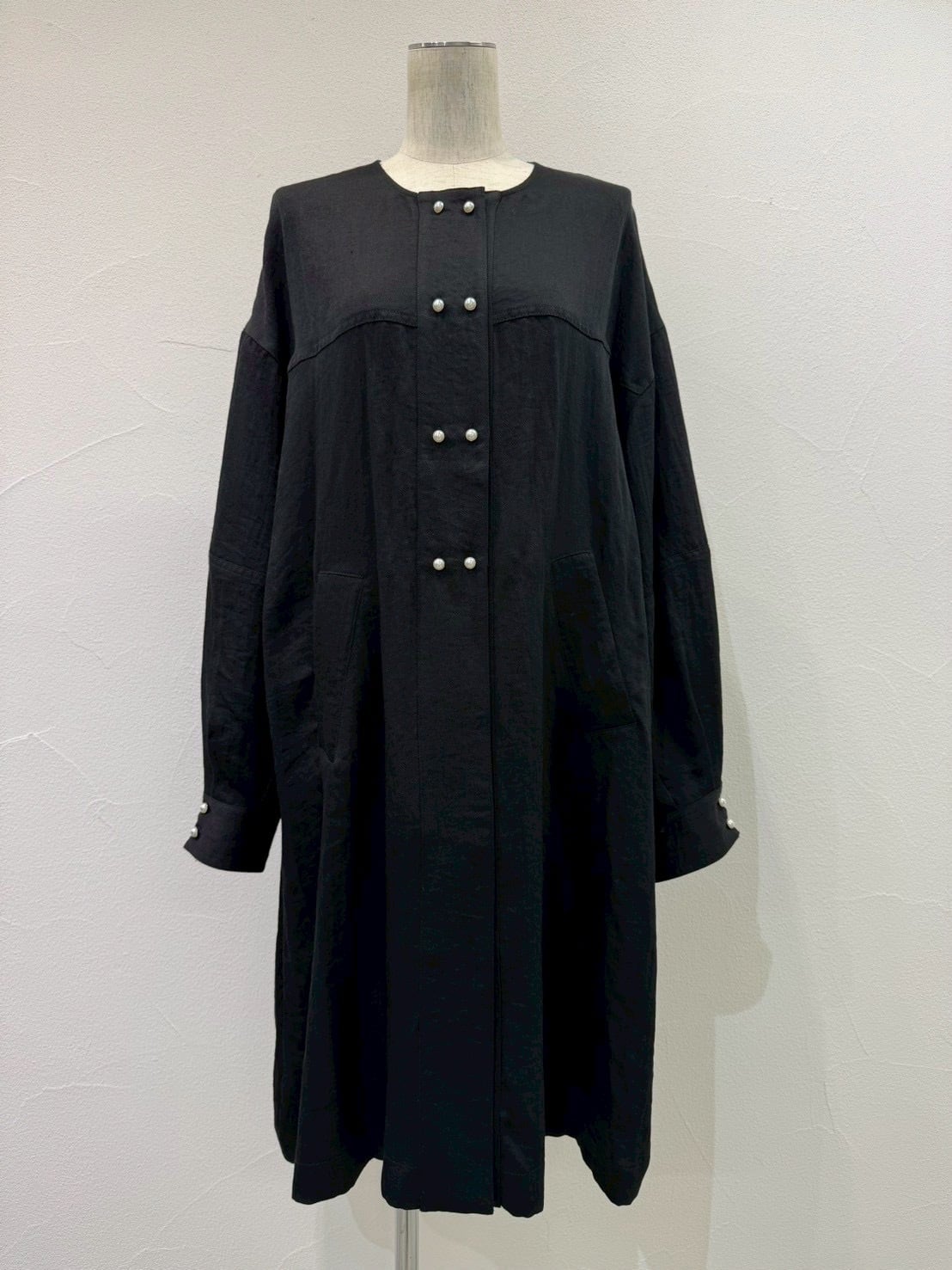 パールボタンミリタリーリネンcoat 【CYAN tokyo シアントーキョー 26