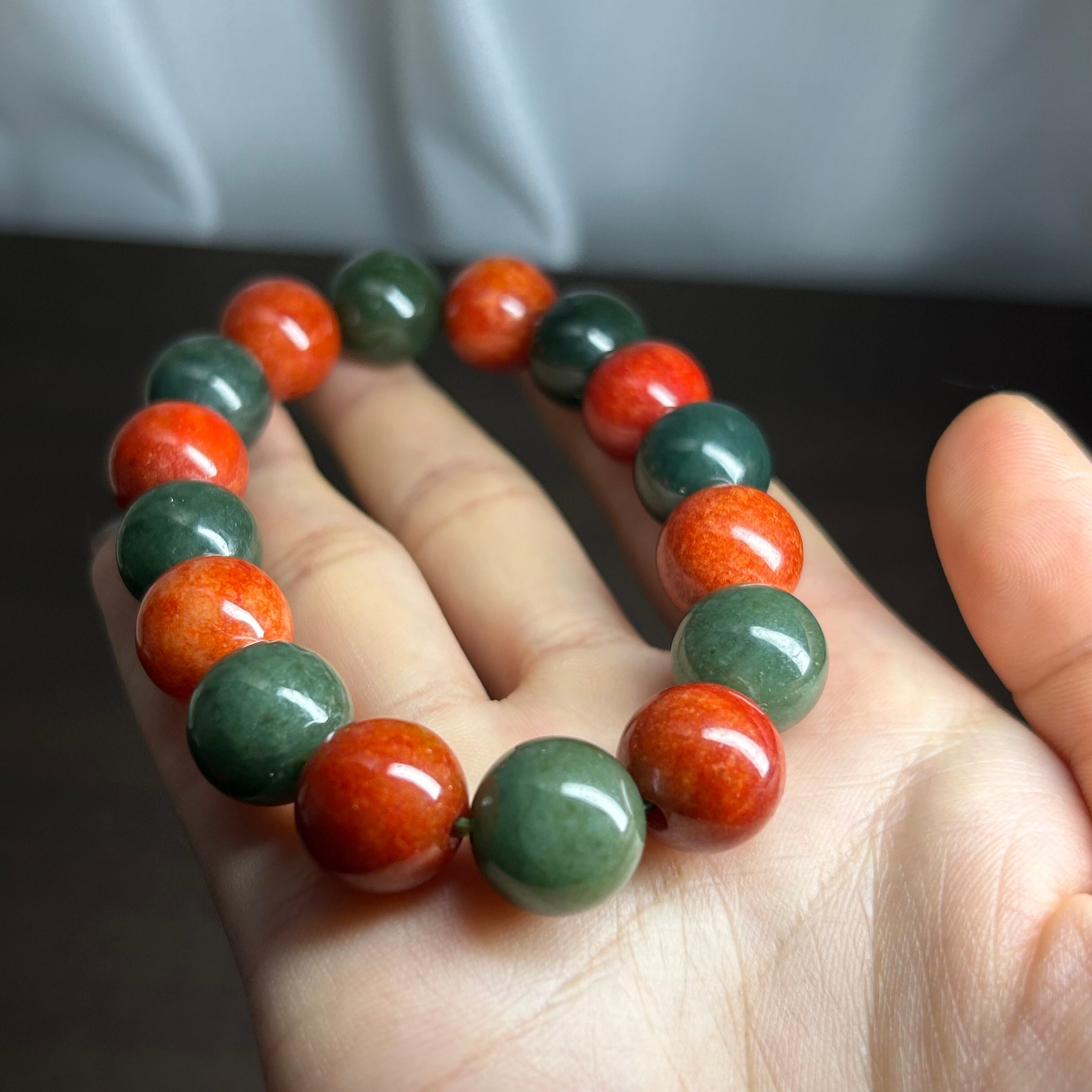 本翡翠ブレスレット ミャンマー産 ミックス 無含浸 無着色 一点物 | FARBE