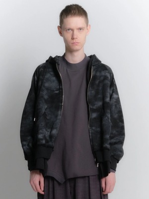 フェードレイヤード ジップフード ブラック