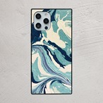 受注生産 iPhoneケース ブルーグリーンの海流マーブル｜水面模様 PABS086A