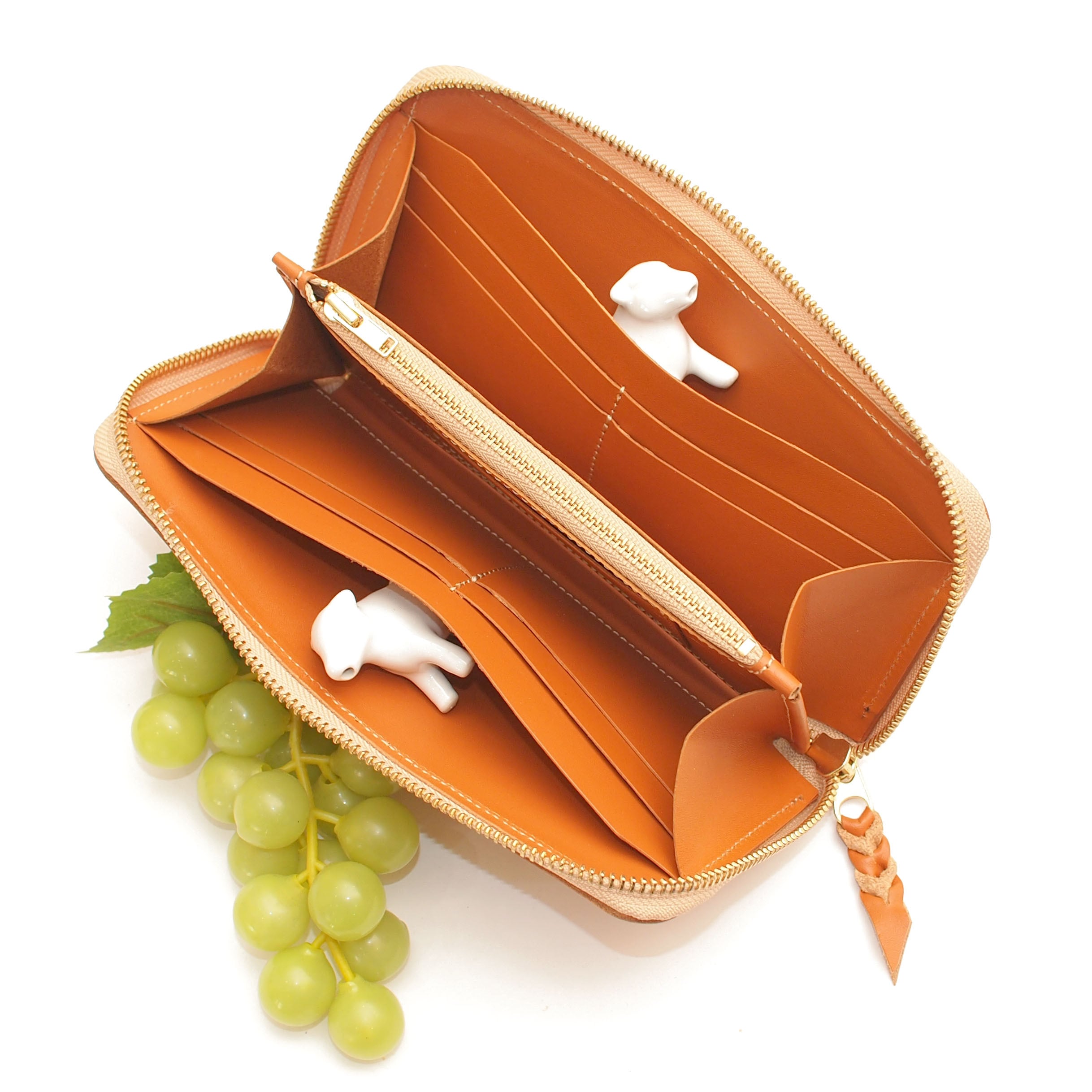 ラウンドファスナー長財布【姫路レザー牛革】世界にひとつ受注生産