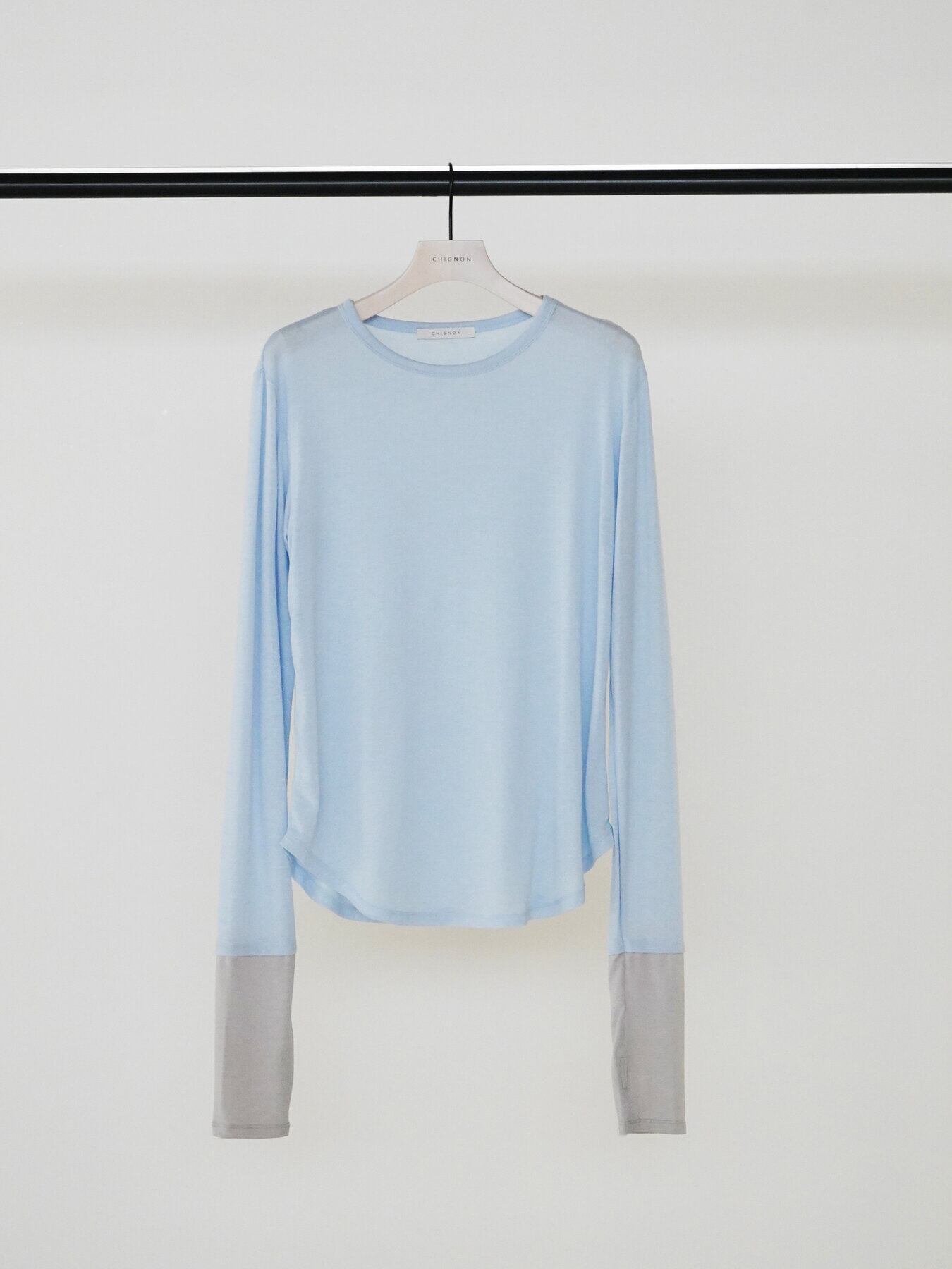 【9/中旬〜9/下旬入荷次第お届けのご予約】CHIGNON/シニヨン ロングスリーブレイヤードTEE 8965-437KK F
