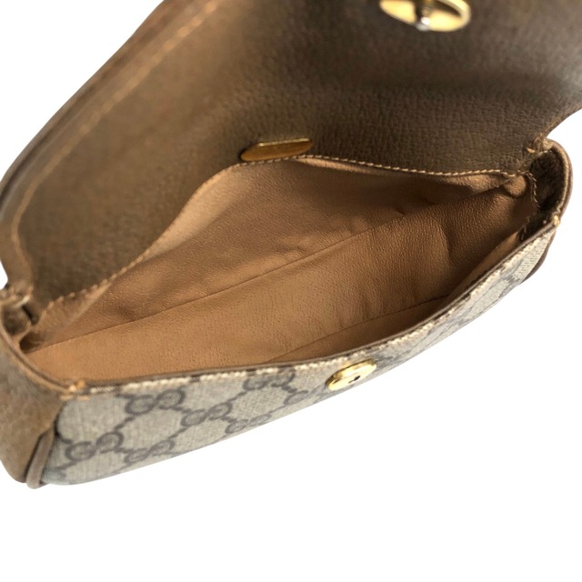 GUCCI グッチ GGプラス ショルダーバッグ ベージュ PVCレザー ラウンド ミニバッグ vintage ヴィンテージ オールド ku752d