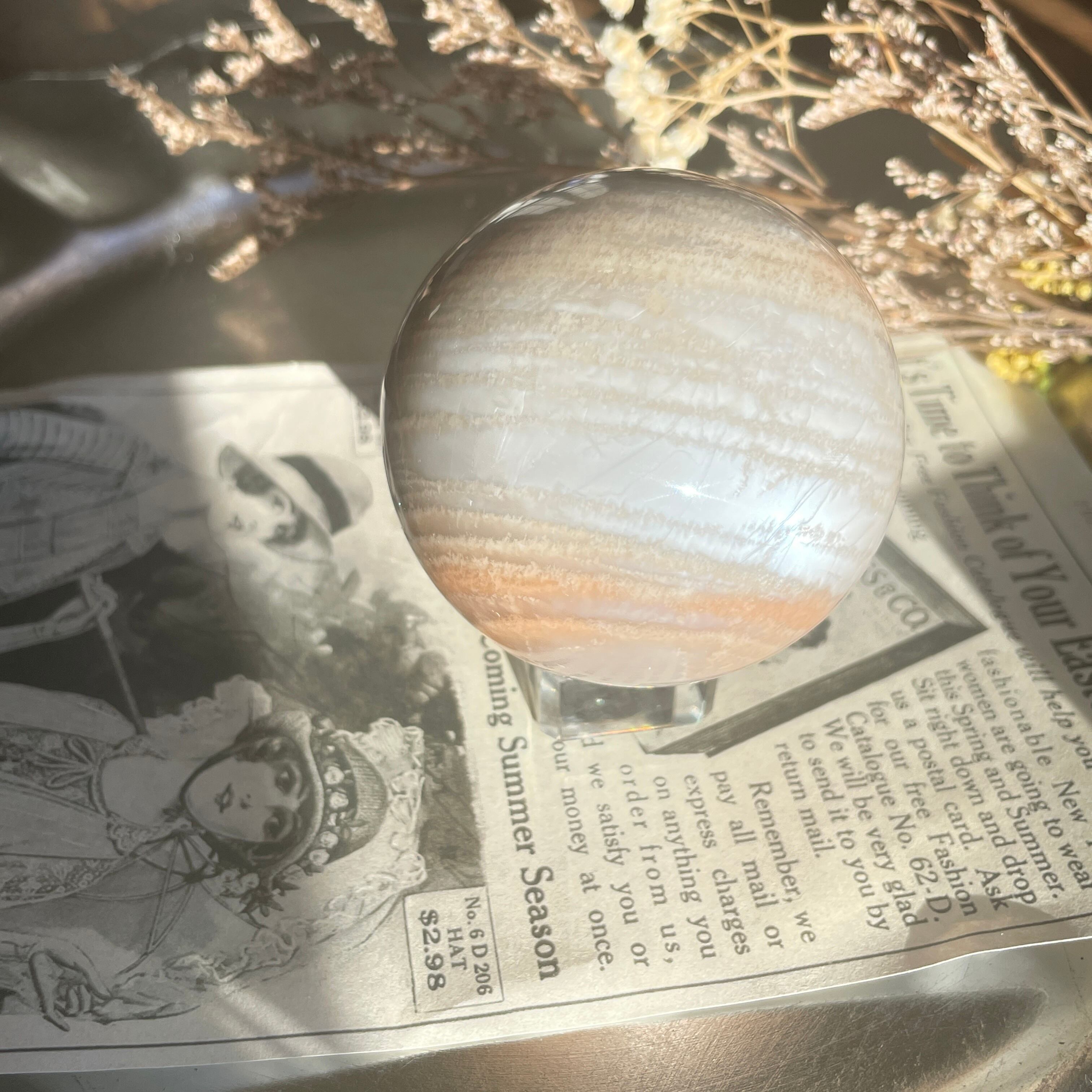 Peach Moon stone Sphere | Pay ID