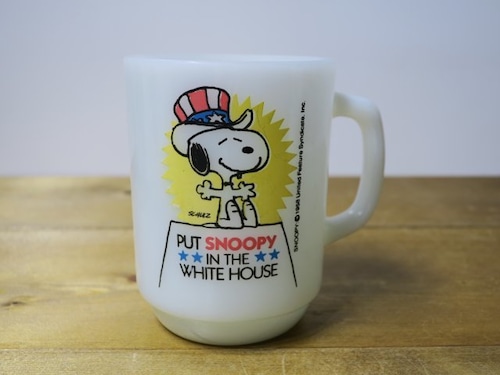 Fire King 9オンスマグ SNOOPY FOR PRESIDENT №3