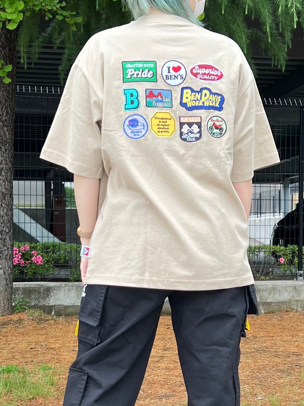 BEN DAVIS (ベンデイビス) スペシャルワッペン ビッグシルエット Tシャツ 半袖 (35)ベージュ C-2580047