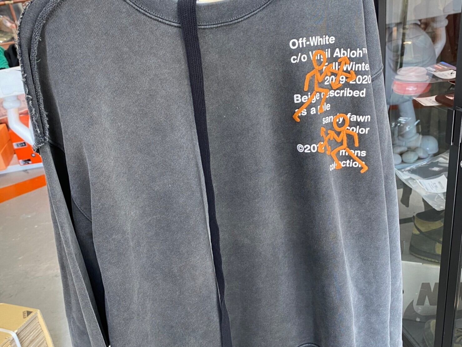 OFF-WHITE PICTOGRAM INCOMPIUTO CREWNECK CHARCOAL XL 