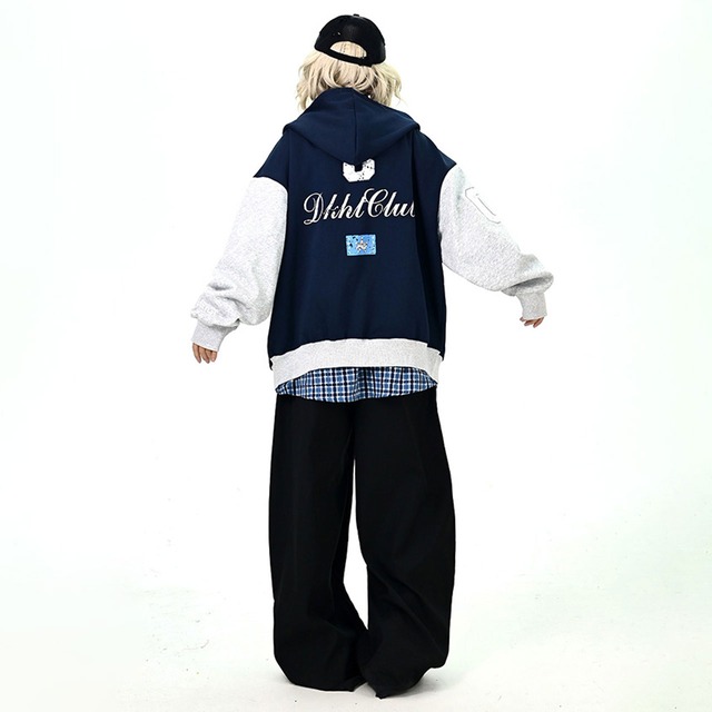 ホースグラフィックレタリングジップフーディ 2col   R01004