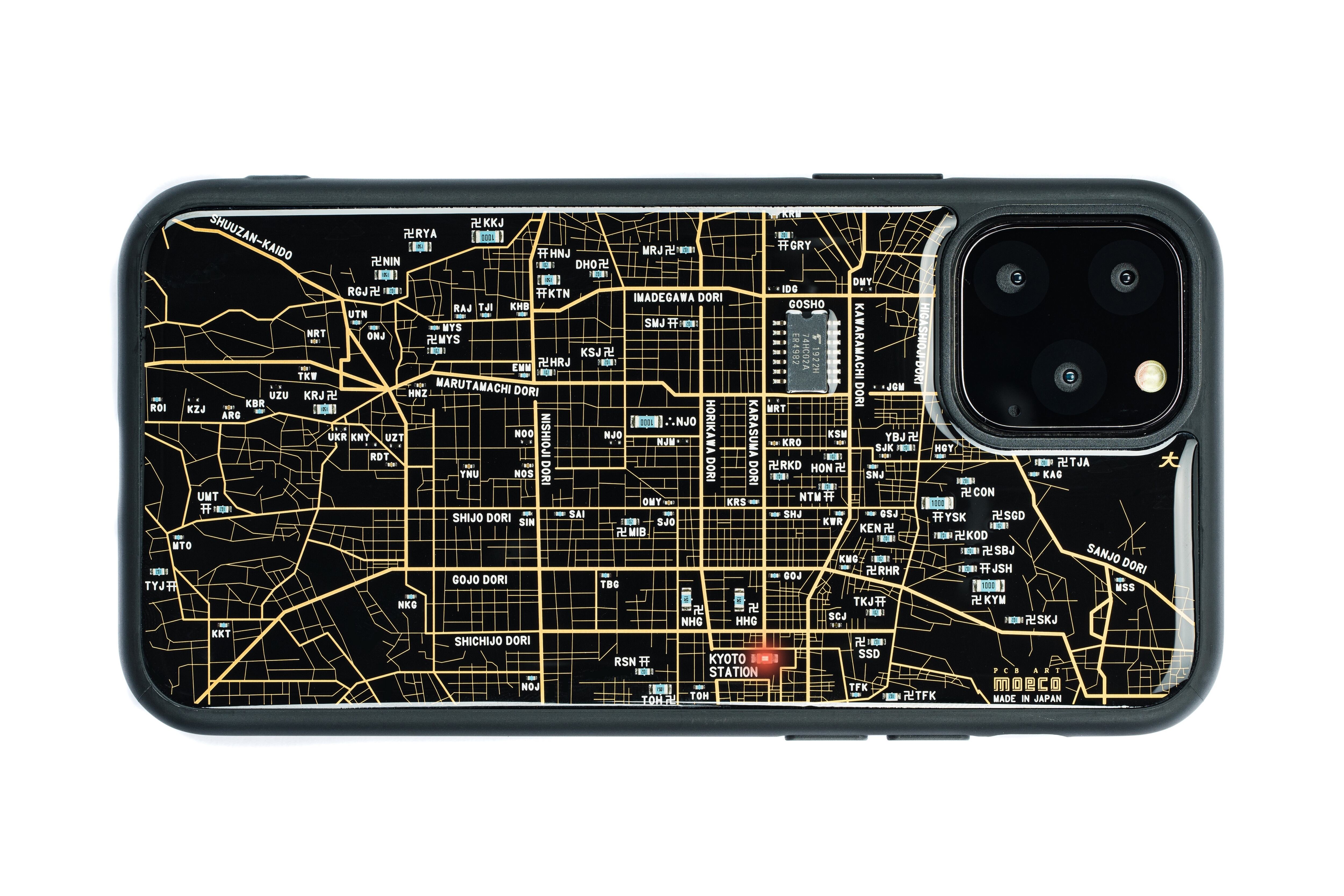 Flash 京都回路地図 Iphone 12 12 Pro ケース 黒 東京回路線図a5クリアファイルをプレゼント Pcb Art Moeco