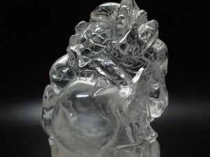 高級彫刻品　天然水晶龍　no,8