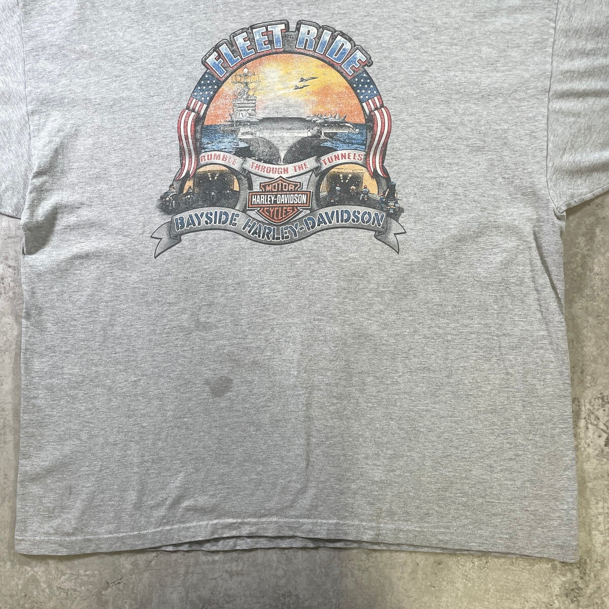 Harley-Davidson ハーレーダビッドソン Tシャツ 半袖 薄手 プリント グラフィック ブルーグレー Sサイズ レディース 古着 アメカジ Y2K ギャル Harley Davidson - Harley-Davidson ハーレーダビッドソン Tシャツ