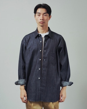 【新品】MINTENS 1930s denim shirts made in JAPAN fabrics made in JAPAN/日本製 デニム シャツ 日本製 オリジナルブランド 1930年代シルエット サイズ①(実寸16程度)、サイズ②(実寸17H程度)