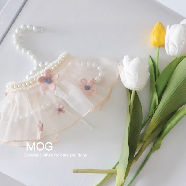 Pearlフリルレースエプロン スター&フラワー 猫 すたい