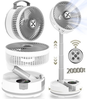 【人気】扇風機 折りたたみ サーキュレーター コードレス 充電式 卓上扇風機 伸縮式 リモコン付き タイマー 液晶タッチパネル 風力8段階 小型 強力送風 ポータブル リビング 寝室 車中泊 キャンプ ホワイト