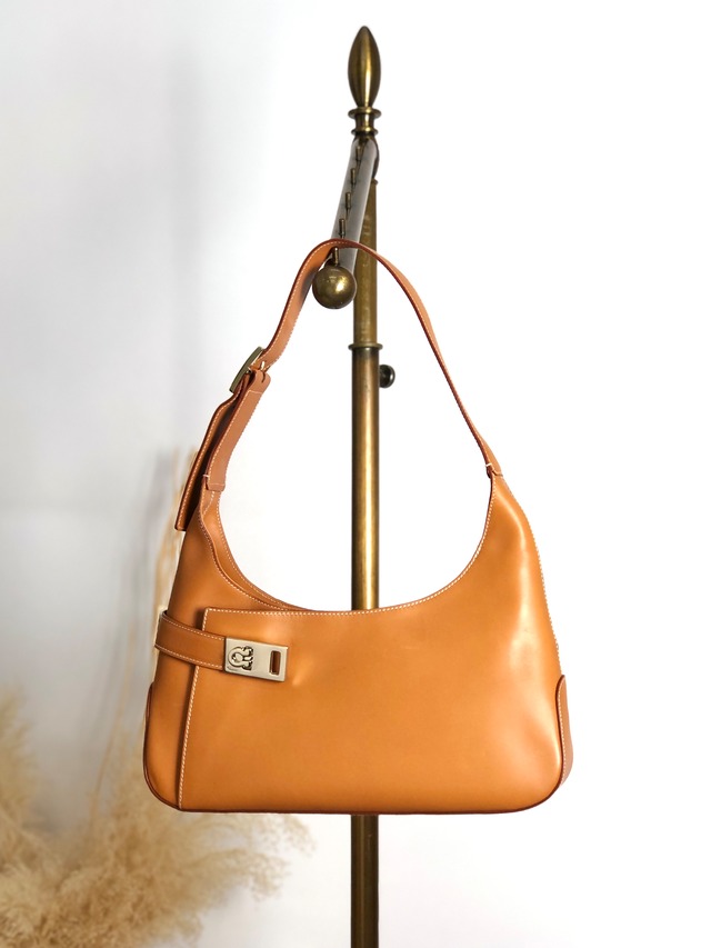 Salvatore Ferragamo サルヴァトーレ フェラガモ ショルダーバッグ ブラウン ガンチーニ レザー セミショルダーバッグ vintage ヴィンテージ オールド 6kjzn6