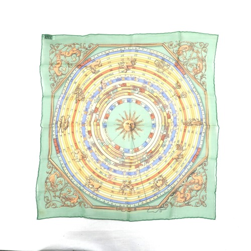 HERMES 美品　エルメス　プチカレ　カレ45　モスリン　シフォン　占星術　 DIES ET HORE　22-0233