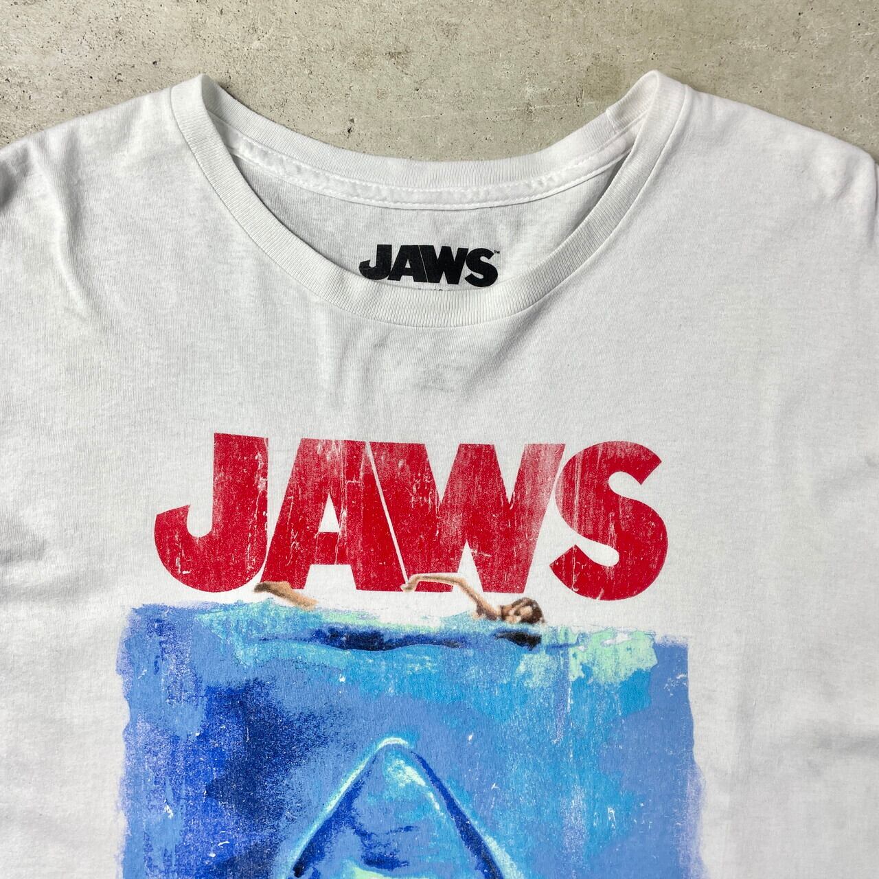 JAWS ジョーズ ムービーTシャツ メンズXL 古着 映画 ホワイト 白色 