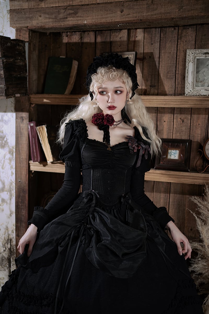 【最終値下げ】星箱works 真夜中の囁き 2wayトップス スカートセット 黒 真夜中の囁き 2wayトップス | HoshibakoWorks