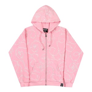 【SUPPLIER】CROSS CHAIN EMBROIDERY ZIP HOODIE