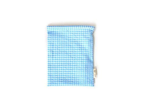 ハリネズミ用寝袋 S（夏用） 綿リップル×スムースニット ギンガムチェック 水色 / Small Snuggle Sack for Hedgehog for Summer