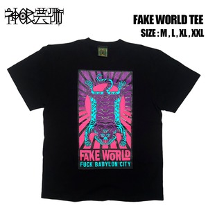 『FAKE WORLD』T-shirt PP×PK（ブラック）