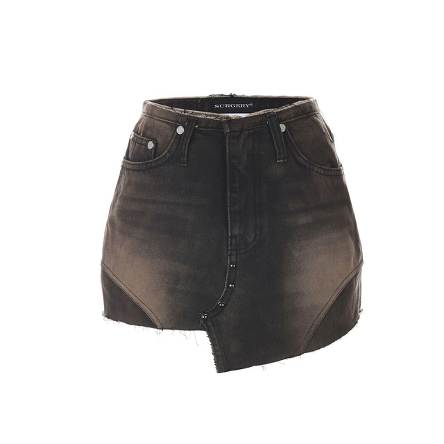 [SURGERY] surgery dekki belt mini skirt 'brown' 正規品 韓国ブランド 韓国通販 韓国代行 韓国ファッション sur8ery サージェリー 取扱店 日本 店舗