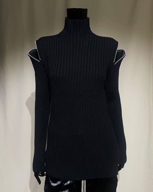 F/W1992 Y’s by Yohji Yamamoto - Convertible Shoulder-Zip Rib Knit Sweater