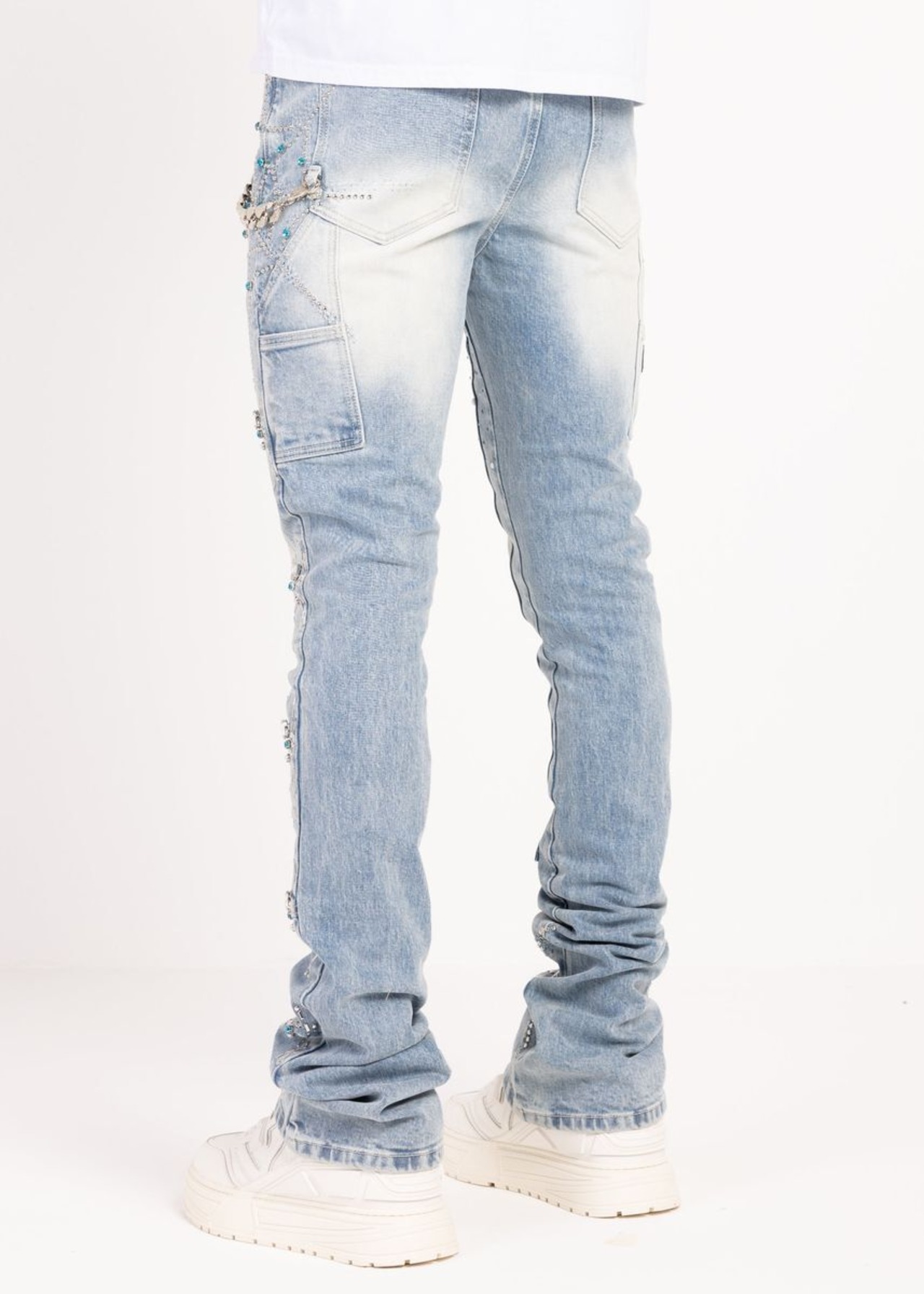 GUAPI / aqua blue spider denim