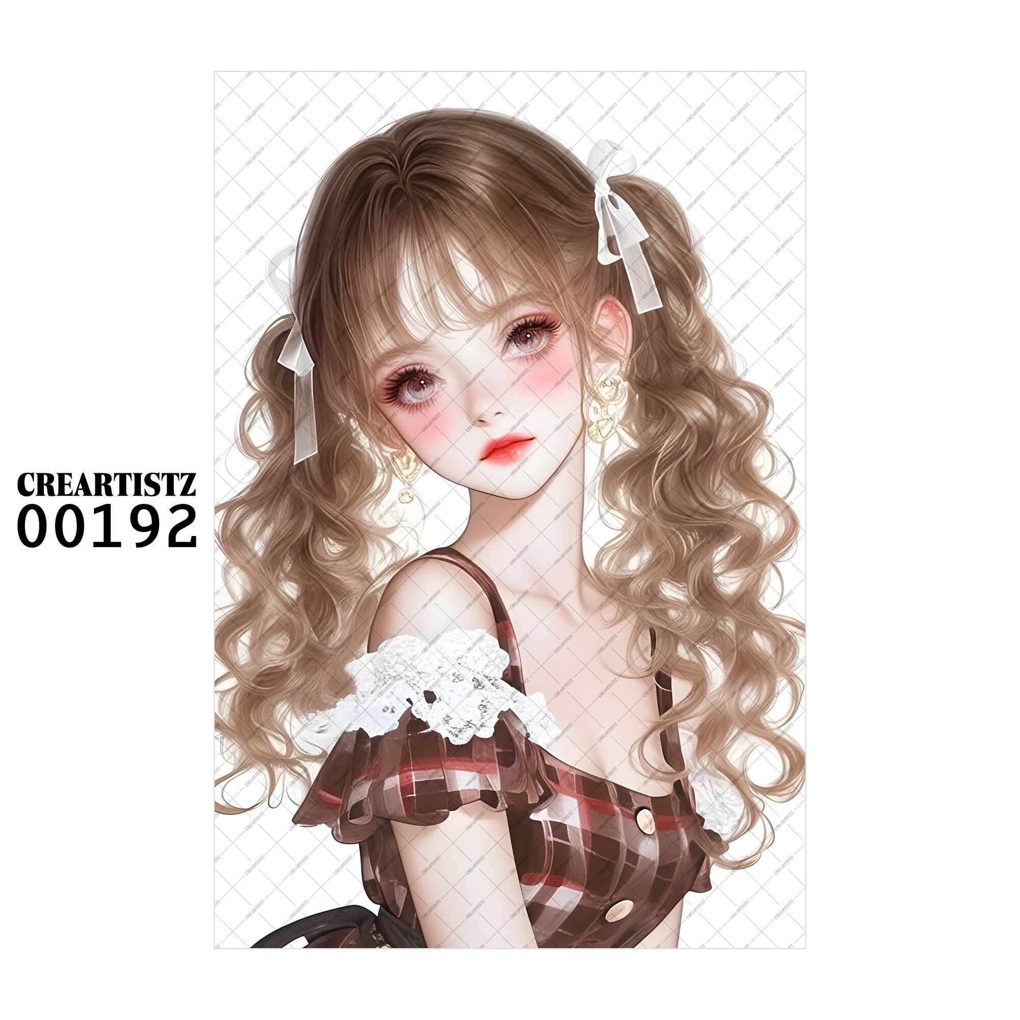 00192 ガール キュート オリジナル ペーパー/ステッカー 4枚セット CREARTISTZ