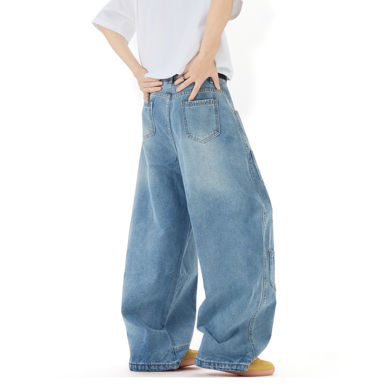 ストリート キーホルダー付きデニムパンツ P328