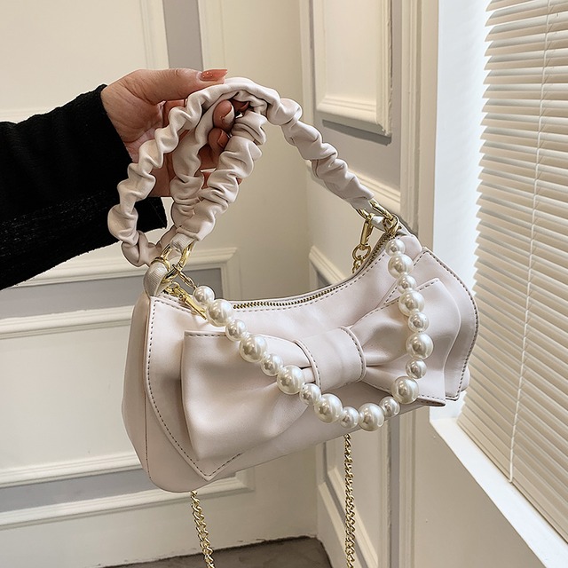 チェーン パールリボン 真珠 メッセンジャーバッグ Tiancai_Wing_Bag57372142785